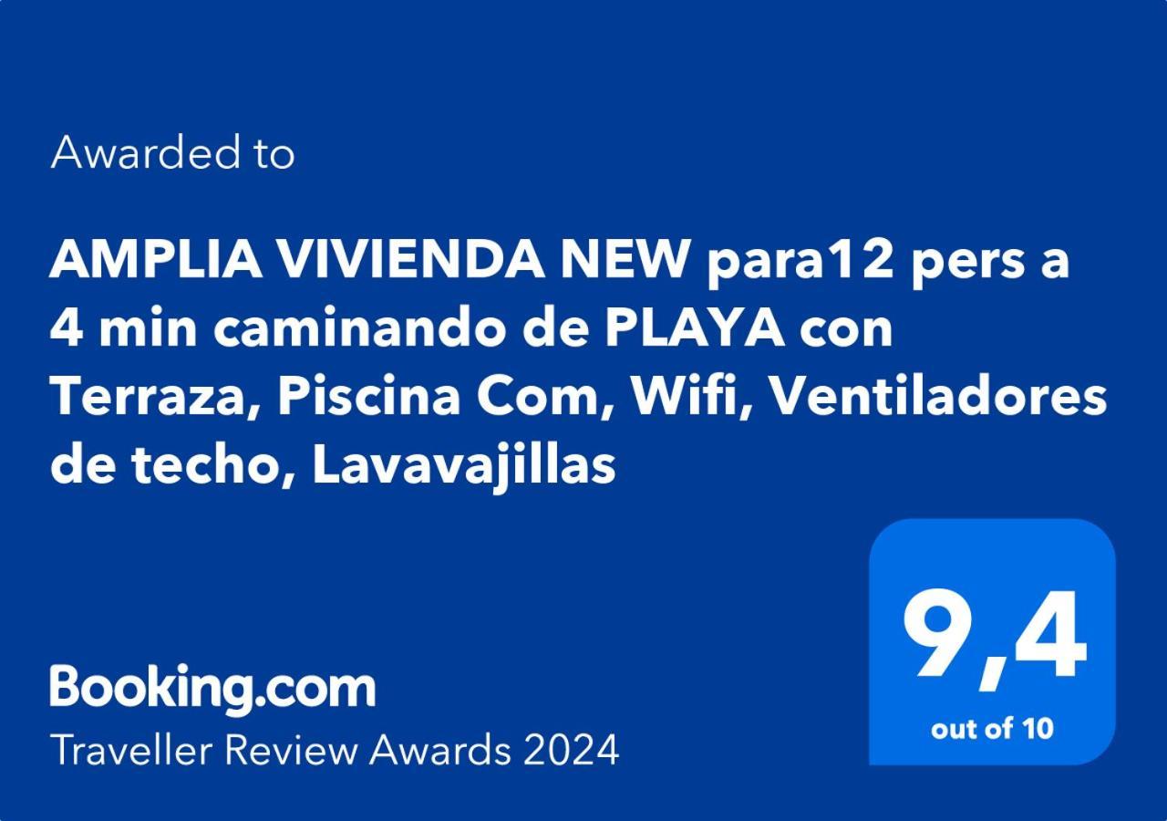 Amplia Vivienda New Para12 Pers A 4 Min Caminando De Playa Con Terraza, Piscina Com, Wifi, Ventiladores De Techo, Lavavajillas Roquetas de Mar Exteriör bild
