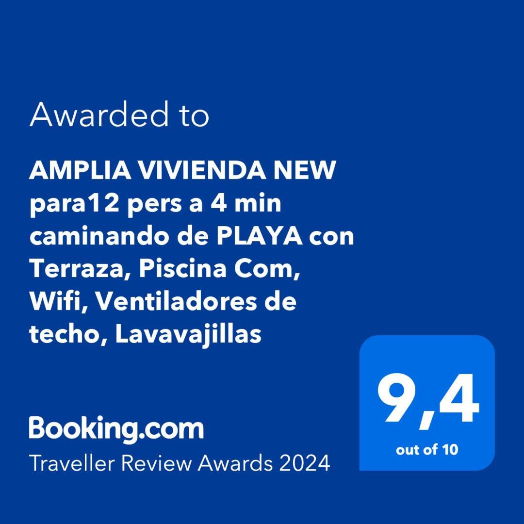 Amplia Vivienda New Para12 Pers A 4 Min Caminando De Playa Con Terraza, Piscina Com, Wifi, Ventiladores De Techo, Lavavajillas Roquetas de Mar Exteriör bild